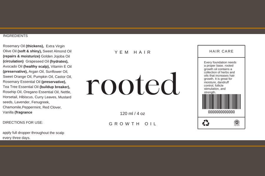 rooted - hair growth oil (4oz)